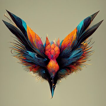 A fractal 3d image of a praying bird