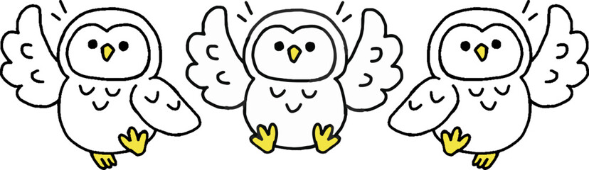 フクロウイラストセット