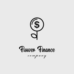 flower finance logo vector illustration design