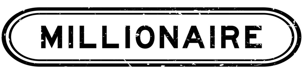 Grunge black millionaire word rubber seal stamp on white background - obrazy, fototapety, plakaty