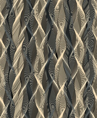 Background with a pattern of wave lines. Wavy lines pattern, grid, seamless