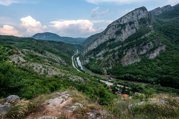 Sicevo Gorge or Sicevo Canyon Nature Park with Nishava River between Dry Mountain and Svrljig Mountains, and near City of Nis