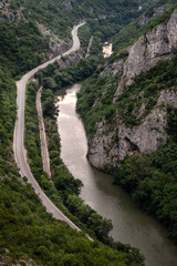 Sicevo Gorge or Sicevo Canyon Nature Park with Nishava River between Dry Mountain and Svrljig Mountains, and near City of Nis