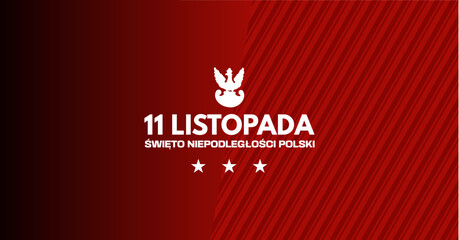 11 Listopada, Święto niepodległości Polski - baner, ilustracja wektorowa