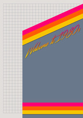 1980s Retro Style Vintage Colors Background. Color Stripes Abstract Template