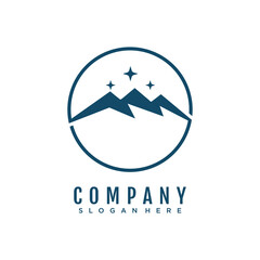 Fototapeta premium Mountain logo template icon illustration design