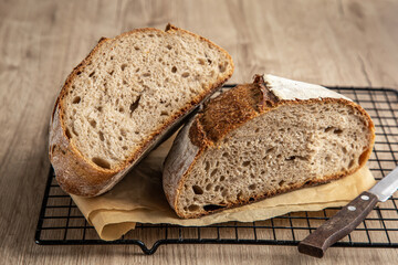 freshly baked homemade sour dough bread