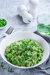 green peas and spinach risotto
