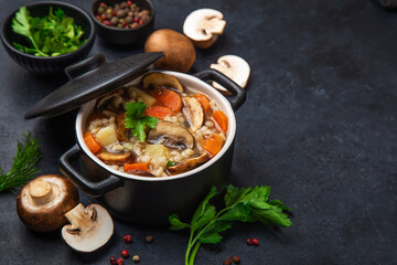Mushroom and barley soup