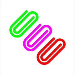 Obraz premium Paperclip set icon symbol simple design
