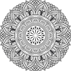 Mandala vector illustration in black and white for coloring book flower pattern