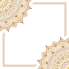 Luxury mandala golden circle frame transparent with vintage gold circular pattern