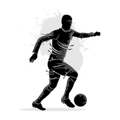Fototapeta na wymiar Abstract silhouette of a football player. Vector illustration