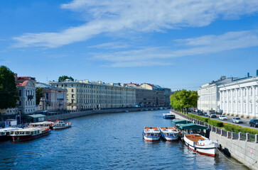 Obraz premium St Petersburg, view over Fontanka river