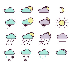 Fototapeta premium weather icons set