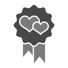 Ribbon Badge Greyscale Glyph Icon