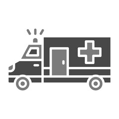 Ambulance Greyscale Glyph Icon