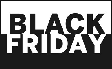 Fototapeta na wymiar Black Friday Sale banner. Modern minimal design with black and white typography. Vector illustration.