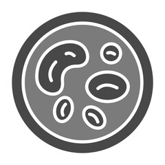 White Blood Cell Greyscale Glyph Icon