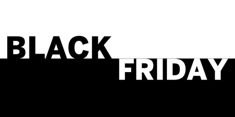 Black Friday Sale banner. Modern minimal design with black and white typography. Vector illustration.