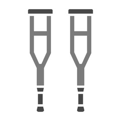 Crutches Greyscale Glyph Icon
