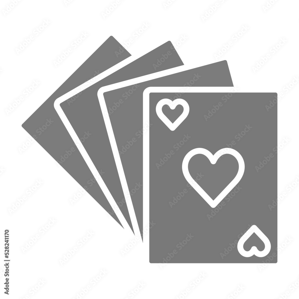 Wall mural playing cards greyscale glyph icon