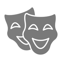 Theater Masks Greyscale Glyph Icon