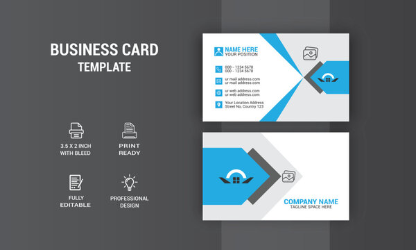 Real Estate Business Card Design. Card Design. Photos & Vector Standard Template	