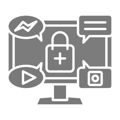 Digital Marketing Greyscale Glyph Icon