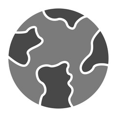 Planet Earth Greyscale Glyph Icon