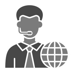 News Reporter Greyscale Glyph Icon