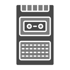 Voice Recorder Greyscale Glyph Icon