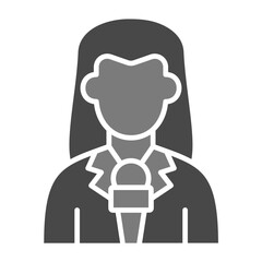 Journalist Greyscale Glyph Icon