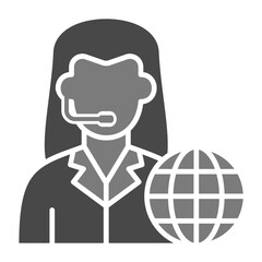 News Reporter Greyscale Glyph Icon