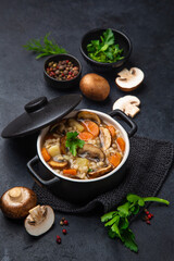 Mushroom and barley soup