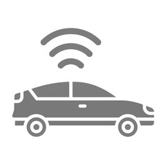 Smart Car Greyscale Glyph Icon