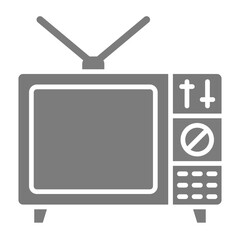 Television Greyscale Glyph Icon