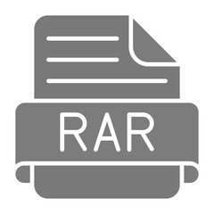 Rar Greyscale Glyph Icon