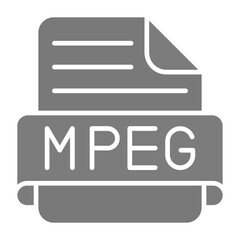Mpeg Greyscale Glyph Icon