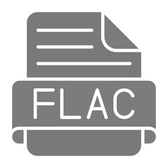 Flac Greyscale Glyph Icon