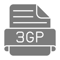 3gp Greyscale Glyph Icon