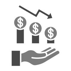 Revenue Greyscale Glyph Icon