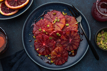 red blood orange fruit salad