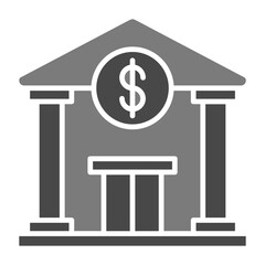 Bank Greyscale Glyph Icon