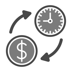 Time Is Money Greyscale Glyph Icon