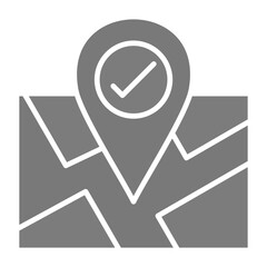 Correct Location Greyscale Glyph Icon