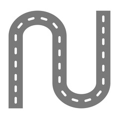 Fototapeta premium Road Greyscale Glyph Icon