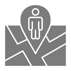 User Location Greyscale Glyph Icon