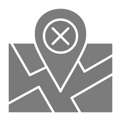 Wrong Location Greyscale Glyph Icon