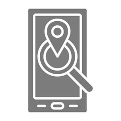Location Search Greyscale Glyph Icon
